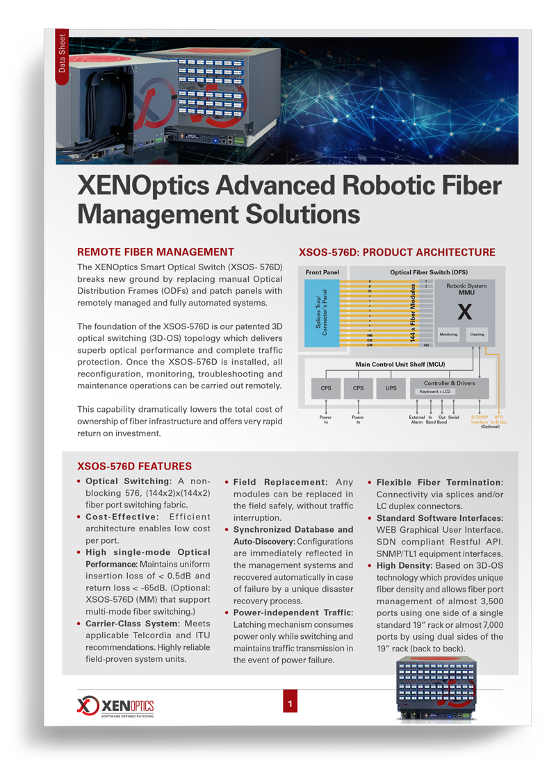 XENOptics XSOS-576D Datasheet
